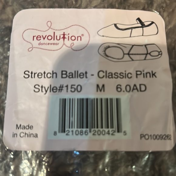 Pink split sole ballet slippers with stretch arch - Picture 3 of 4